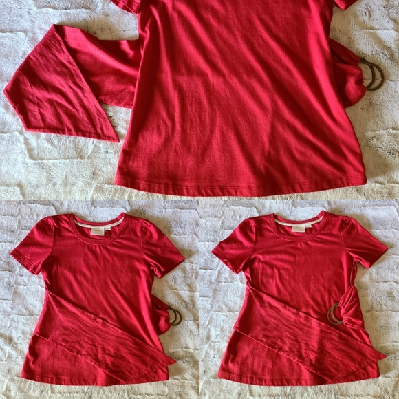 Anthropologie Maeve Red Belted Tee shirt size S - Picture 5 of 6